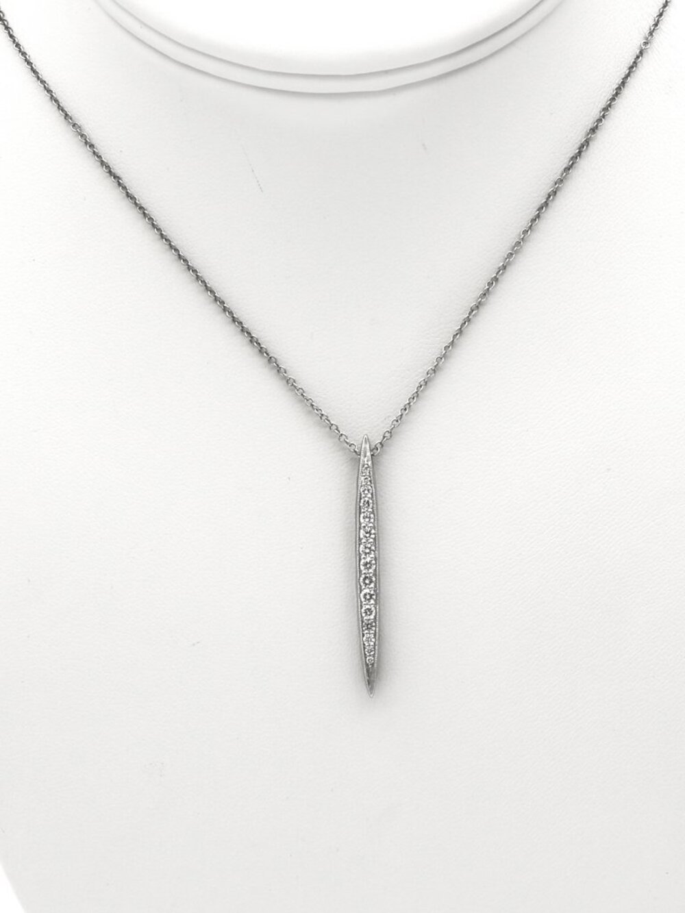 Tacori Ivy Lane 925 Silver Diamond Surfboard Pendant Necklace